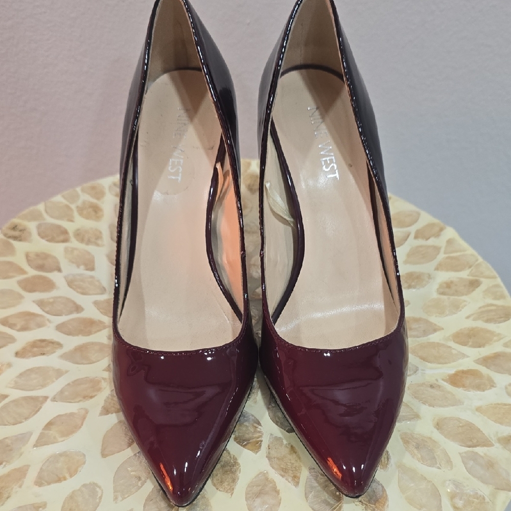 Nine West Burgundy Patent Leather Heels